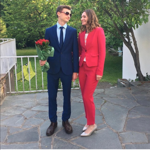 Jake’s hot pink 2 piece suit skinny modern size EU 34 XS us 2 - Picture 1 of 6